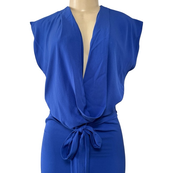 DVF Diane Von Furstenberg REARA Sleeveless Silk‎ Mini Dress Olympic Blue Size 0 - Picture 7 of 15